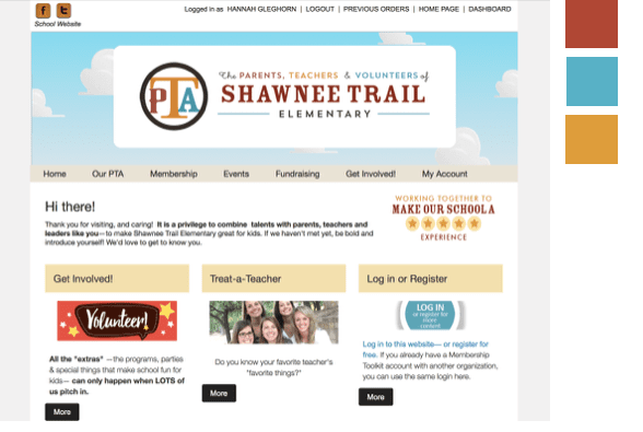 Use a color strategy on your website that is good for your PTA.