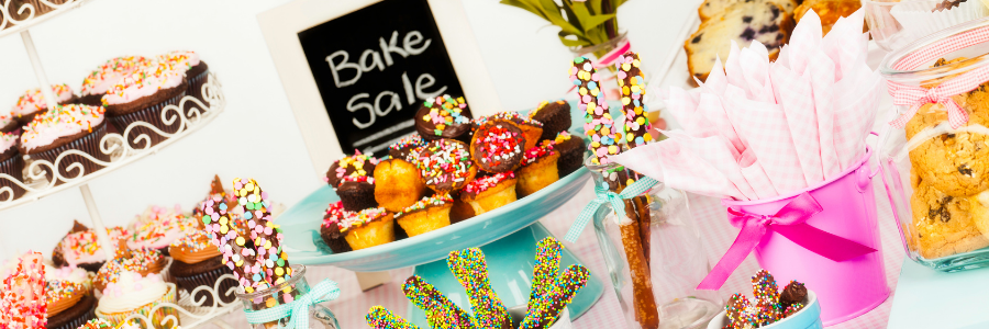 Top 35 Fundraising Ideas for your Parent Organization. Image of items at a bake sale.