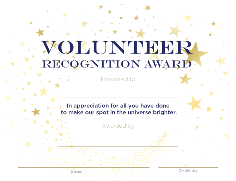 Membership Toolkit Volunteer Appreciation Certificate - Image of a downloadable Volunteer Certificate Template